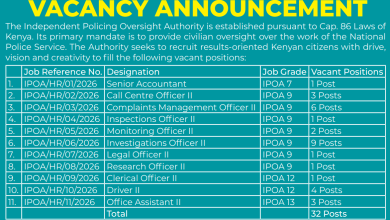 32 Vacancies Open at The Independent Policing Oversight Authority (IPOA)