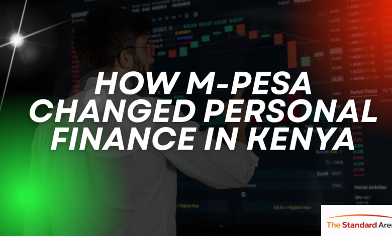 How M-Pesa Changed Personal Finance in Kenya: 19 Years. M-Pesa mobile money transaction on smartphone showing personal finance management in Kenya