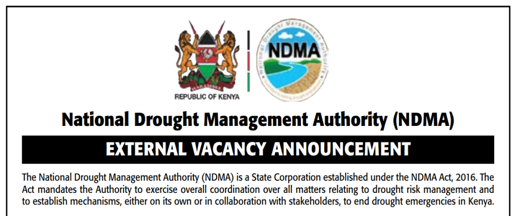 National Drought Management Authority (NDMA) Job Vacancies 2026 - Application Deadline: May 1, 2026