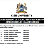 Kisii University Adjunct Lecturer Announces 6 Jobs – School of Health Sciences 2026