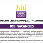 National Gender and Equality Commission (NGEC) Announces 9 Jobs in Kenya for May 2026 Recruitment; How to Apply