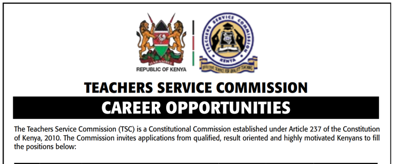 TSC Recruitment 2026: Teachers Service Commission Announces 5 Senior-Level Vacancies; How to Apply